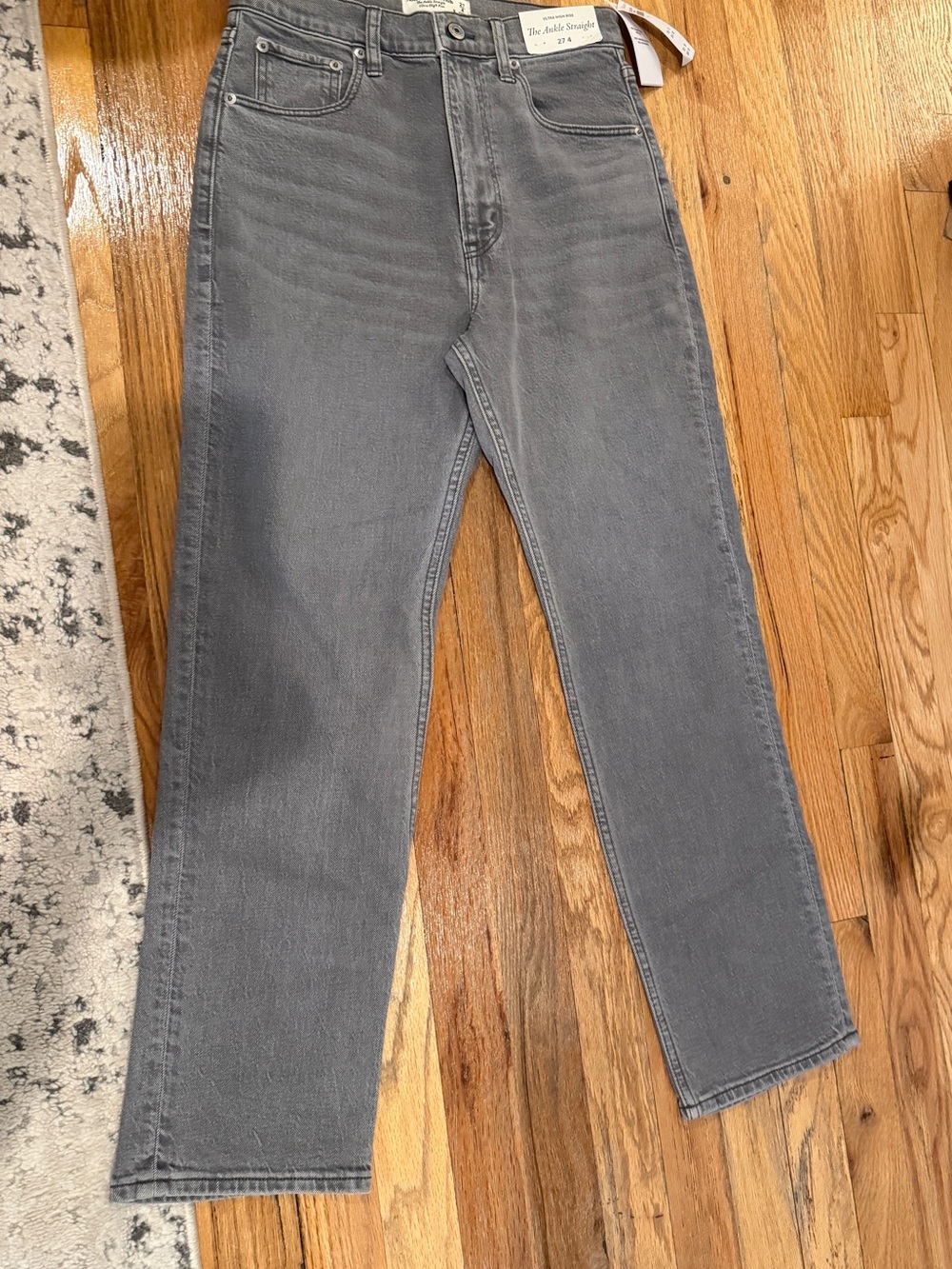 Abercrombie & Fitch Women's Gray Ultra High Rise Ankle Straight Jeans